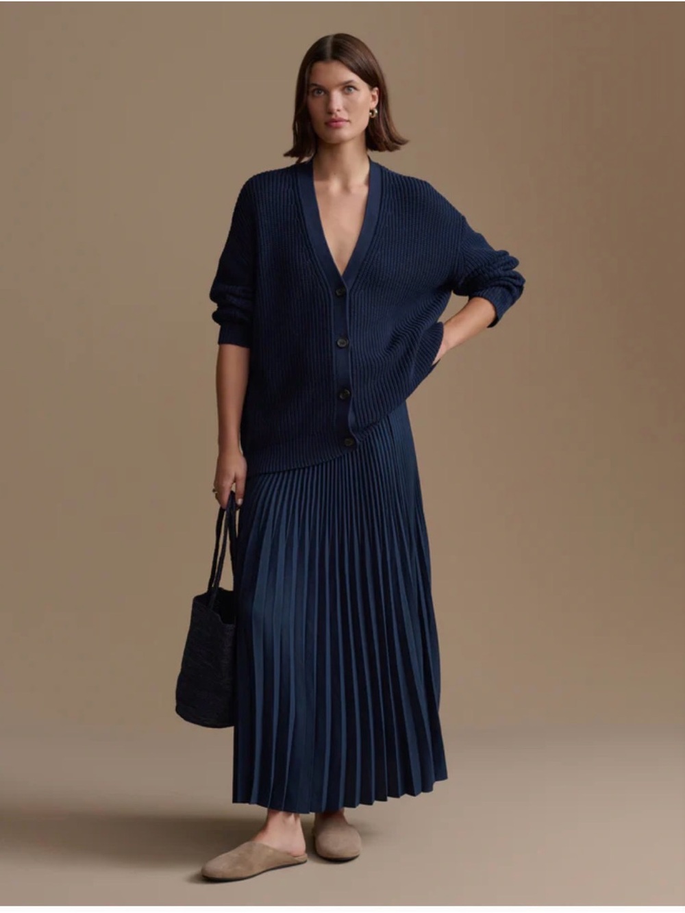 Jenni Kayne Cotton Cocoon Navy Cardigan